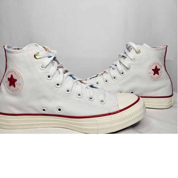 Converse CTAS Camp Converse Hi Tops Brand New Women's 10 White/Red #A10920F NWT - Picture 3 of 9